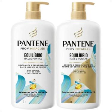 Imagem de Kit Pantene Pro-V Equilíbrio Raiz e Pontas: Shampoo e Condicionador 1L