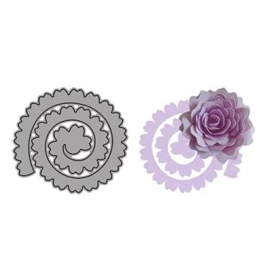 Imagem de Matrizes de corte de metal floral em espiral 3D para fazer cartões, faça você mesmo, scrapbooking, dia dos namorados, dia das mães, cartão de decoração, estêncil em relevo, materiais de arte, cortes