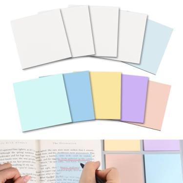 Imagem de 10 blocos para fazer anotações adesivas, 500 folhas, bloco de notas de cores sortidas, lista de lembretes para agenda diária, lista de verificação de reuniões, materiais de escritório em casa