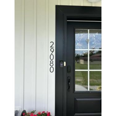 Imagem de Número 2 de casas modernas pretas de 12 cm, números de caixa de correio de acrílico fosco de fácil instalação, placas de endereço para portas externas, apartamentos, portas, hotéis