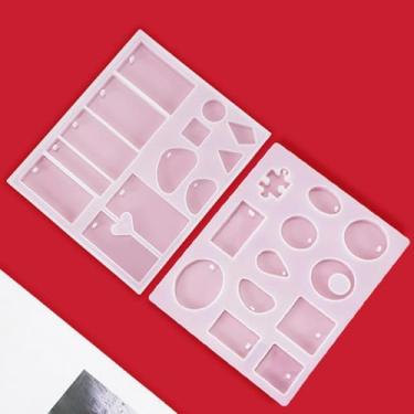 Imagem de Conjunto de 2 peças de molde de silicone, quebra-cabeça de resina, colar de gota de água, molde de silicone, adequado para uso diário