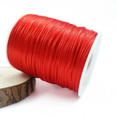 Imagem de Cordão de nylon acetinado de 2 mm, macramê, rabo, colares, pulseiras, miçangas, fabricação de joias, Kumihimo, nó chinês.