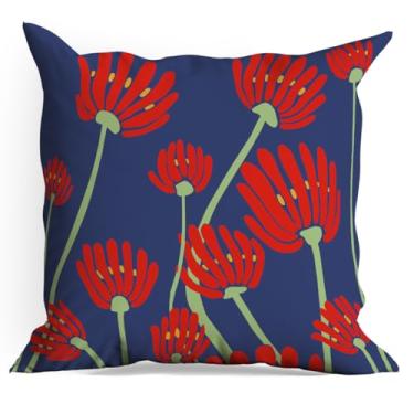 Imagem de Capas de almofada com flores, pacote com 18 x 18 cm, capas de almofada florais vintage para sala de estar, casa de fazenda, sofá-cama, decoração de assento de carro, almofada estética