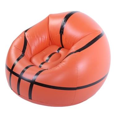 Imagem de Jectse Cadeira Inflável para Bola de Futebol, Fabricada Em PVC Premium Com Design Ergonômico, Aparência de Basquete Laranja para Quarto, Varanda, Praia