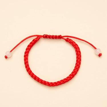 Imagem de 4 pulseiras ajustáveis para mulheres/homens, pulseira de fio tecida à mão, pulseira de casal, joia presente para aniversário/aniversário, One Size, Poliéster, Sem Pedra Preciosa