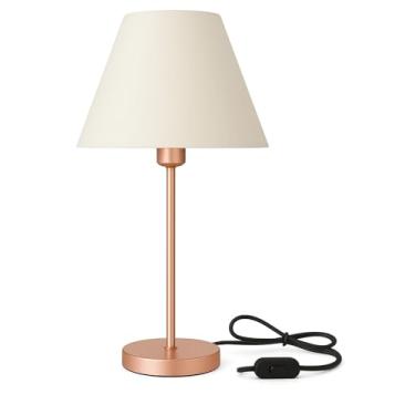 Imagem de Abajur de Mesa Rose Gold com Cúpula Branca – Toque Sofisticado para sua Decoração