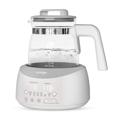 Imagem de comfyer Aquecedor de mamadeira confortável, aquecedor de mamadeira com luz noturna e ventilador de resfriamento mais rápido, aquecedor de água instantâneo, chaleira de chá elétrica com 6 configurações