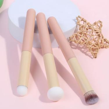 Imagem de Kit de pincel corretivo de 3 peças, pincéis de maquiagem planos e angulares para cobertura de manchas