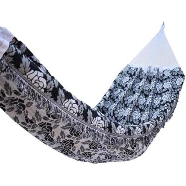 Imagem de Rede de Dormir Casal Indiana Gigante 4m Reforçada – Rede de Descanso Confortável para Varanda e Jardim(Preto)