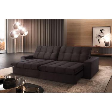 Imagem de Sofá Retrátil Caparaó 2,30m 4 Lugares Molas Ensacadas Txr Marrom