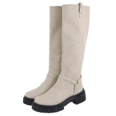 Imagem de Bota Montaria Feminina Biker Cano Alto Bota Zíper Lateral Casual - FLO