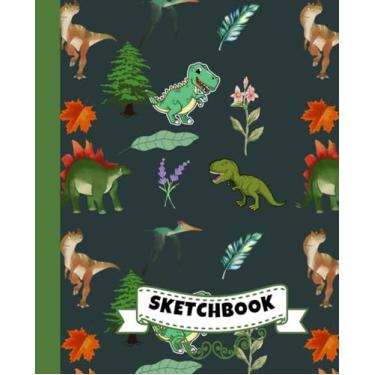 Imagem de Dinosaur Sketch Book For Dino Lovers: Blank Paper Drawing Pad For Boys And Girls To Practice Sketching And Doodling | 200 Pages 7.5" x 9.25" Ages 2-4, ... Painting, Sketching or Doodling for Kids
