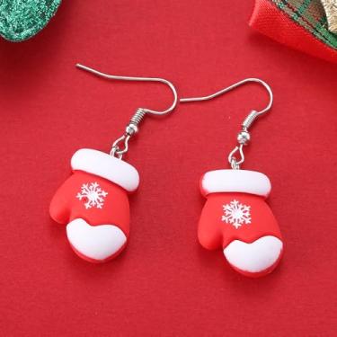 Imagem de Brincos de Natal para mulheres, veado, árvore de Natal, meias de Natal, boneco de neve, brincos de Papai Noel, roupas de Natal, acessórios de bijuteria de fantasia, 2inch, Aço inoxidável, Sem pedra