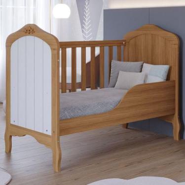 Imagem de Berço Mini Cama Harmonia 100% Mdf Nature/Branco - Permobili - Permóbil