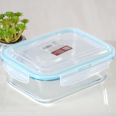 Imagem de Kit 5 Pote De Vidro Com Tampa Hermética 370ml 14,5x10x4,5