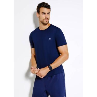 Imagem de Camiseta Esportiva Masculina Com Refletivo - Hering, P, Azul