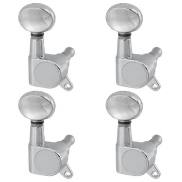 Imagem de Savagrow 2 conjuntos de peças de pinos de afinação de ukulele afinadores de cordas de engrenagem selada, botão côncavo oval pequeno para afinação de instrumentos musicais