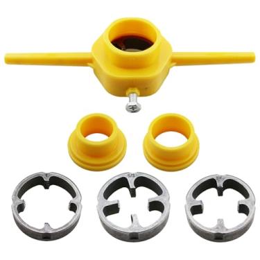 Imagem de TAODAN Conjunto de ferramentas para máquina de rosca de PVC, 6 peças, kit de moldes circulares NPT 1/2 3/4 1 polegada utensílio de mão de hardware
