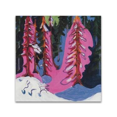 Imagem de RYLJCZ Ludwig Kirchner (At the Forest Edge) famosa reprodução de arte de parede - impressões abstratas em tela - imagens de arte de parede para decoração de sala de estar (60 x 60 cm (23,7 x 23,7 pol