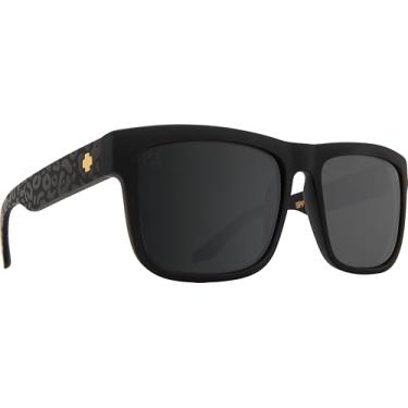 Imagem de Spy Óculos de sol Optic Discord Slayco preto fosco leopardo com lentes espelhadas Happy Gray Green Light Silver Spectra, Leopardo preto fosco, One Size