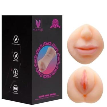 Imagem de Masturbador Duplo com Boca e Vagina em Cyberskin Realistico Cor Natural Youvibe Vipmix