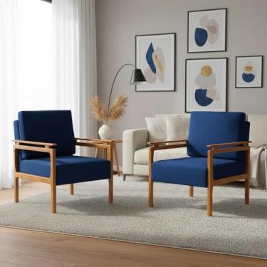 Imagem de Poltrona Yasmin Do Papai Decorativa Estofada Em Veludo Suede Para Área