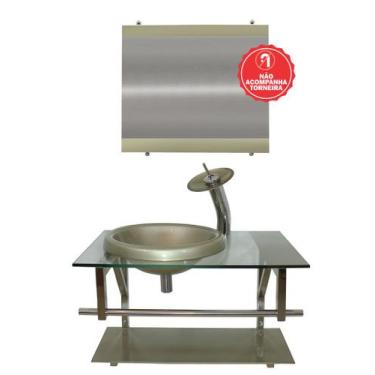 Imagem de Gabinete de Vidro 70cm para Banheiro França - EKASA, Champanhe