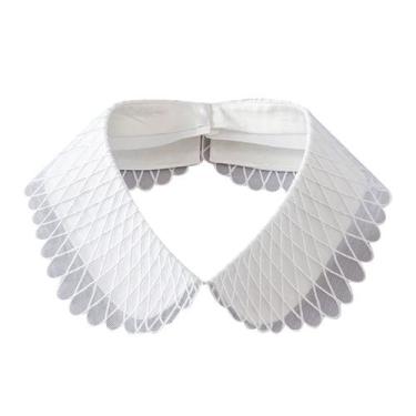 Imagem de Colarinho falso, coleiras removíveis, padrão de malha de diamante para