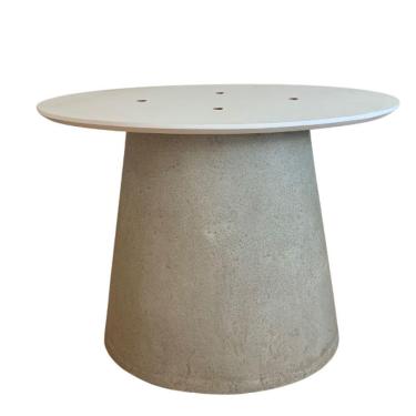 Imagem de Base De Mesa De Jantar Cone Oval Concreto Maciço P/ Tampo De 160x90 Cm Até 180x100 Cm Cor Cinza Claro