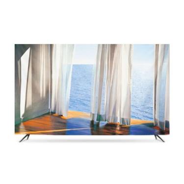 Imagem de Capa de TV Capas contra poeira moderna LED/LCD protetor de tela macia 82-80 polegadas capa de exibição interna para pendurar monitor curvo de mesa para televisões computador azul-5||37 polegadas