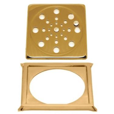 Imagem de Tampa P/ Ralo Grelha Quadrado 10cm Abre/ Fecha - DOURADO - Montelar Ac