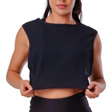 Imagem de Blusa Cropped Em Tule Trabalhado Elite 129407 Feminino-Feminino