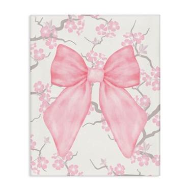 Imagem de Stupell Industries Arte de parede em tela de flor de cerejeira e fita, design de Jesse Keith, 76 x 61 cm