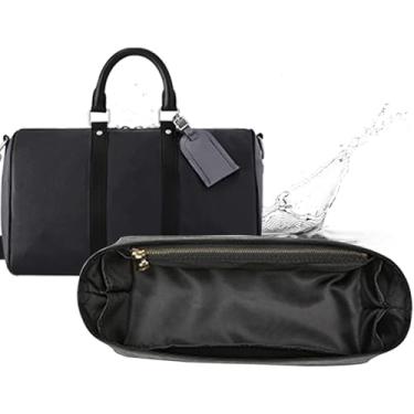 Imagem de OAikor Inserção organizadora de bolsa compatível com bolsa LV Keepall 25, bolsa dobrável leve e resistente à água para bolsas de luxo (preto, Keepall25)