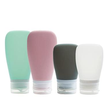 Imagem de Garrafa de Viagem 3 Peças Conjunto de Silicone Io Seguro Shampoo Loção Creme Produtos de Higiene Pessoal Leve Garrafas de Viagem Portáteis