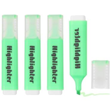 Imagem de PATIKIL Caneta marca-texto, pacote com 4 canetas marcadoras à base de água com ponta larga fofas em pastel, materiais de estudo para escritório, casa, uso diário, H5821, verde