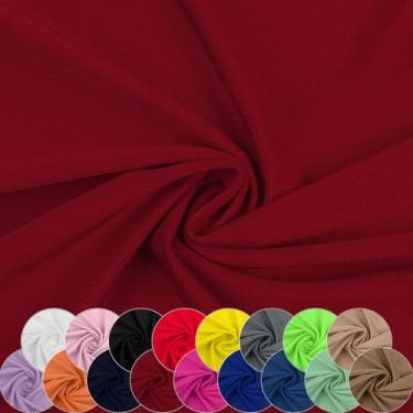 Imagem de Tecido de nylon elastano, 80% nylon, 20% elastano, tecido de lycra, roupa de banho, tecido esportivo elástico em 4 direções, dança, ioga (vinho, 2 jardas)