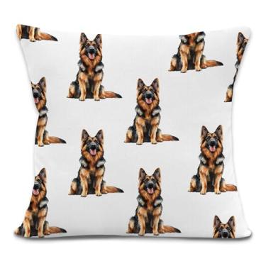 Imagem de Yorhifa Capas de almofada para cães pastor alemão 45,7 x 45,7 cm, presentes para proprietários de amantes de cães, presentes para amantes de pastor alemão, capas de almofada para sofá, decoração de