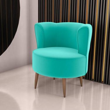 Imagem de Poltrona Decorativa Para Sala Ariel Veludo Verde Menta