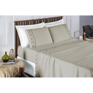 Imagem de Conj. Cama Casal Queen Madri 300 Fios Caqui - JM Enxovais
