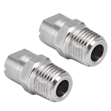 Imagem de Generic Ponta de Pulverização Plana de Aço Inoxidável, Durável, até Mesmo Spray, Bico Atomizador de ângulo Amplo para Limpeza de Estradas, Paisagismo, Resfriamento, 2 Peças (65°)