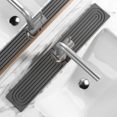 Imagem de MAGKOTA Tapete de torneira de pedra para pia de cozinha - Proteção contra respingos de pia de diatomita de secagem rápida, evita acúmulo de umidade e manchas de água, bandeja de pedra absorvente de