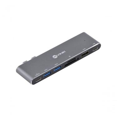 Imagem de Hub Usb Tipo C Type C 7 Em 2 - 2 Usb 3.0 + Leitor De Cartão Sd Tf + Hdmi + Thunderbolt 3 + Power Delivery 100w Hc-72