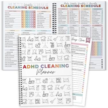Imagem de Agenda de limpeza, agenda de limpeza e lista de verificação, planejador de limpeza diário semanal mensal para mulheres adultas, caderno de lista de verificação de limpeza editável, tabela de tarefas