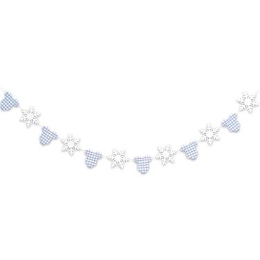 Imagem de Raoformi Faixa Snowflake Baby Onisies - Faixa de chá de bebê Winter Wonderland, Baby It's Cold Outside Christmas Blue Gingham Bodysuits Decorações de festa, decoração de chá de bebê revelação de