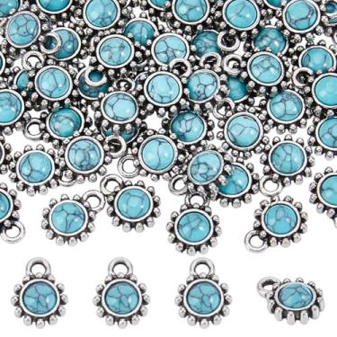 Imagem de arricraft 50 peças pingente turquesa vintage, pingente ocidental, elegante, joias, pulseira, colar, brinco, faça você mesmo, artesanato, porta-chaves, decoração