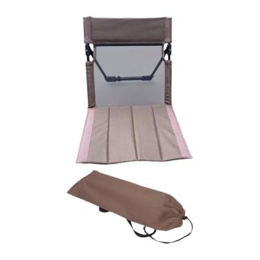 Imagem de Baoblaze Cadeira de acampamento com apoio para as costas, assento dobrável para acampamento, assento de chão, cadeira de descanso para eventos esportivos em, Marrom