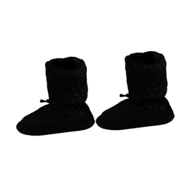 Imagem de kowaku Sapatilhas de aquecimento, roupa de dança quente, sapatilhas de ballet confortáveis ​​para exercícios, dançarinas, meninas, líderes de torcida, dança, Preto Xl