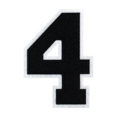 Imagem de Patch de número de chenille preto de 15 cm – aplique bordado grande universitário para jaquetas, camisas, moletons com capuz, bolsas e jeans – decoração de roupas DIY, uniforme de equipe e presente (1