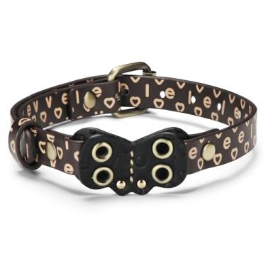 Imagem de lovetoy Gargantilha de colar de borboleta – Gargantilha elegante de couro PU com design de borboleta, ajuste ajustável para homens e mulheres, corrente decorativa elegante com anéis de fixação